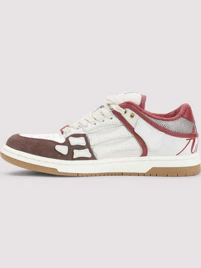 Amiri Brown Xl Skel Top Low Cow Leather Sneakers In Multi