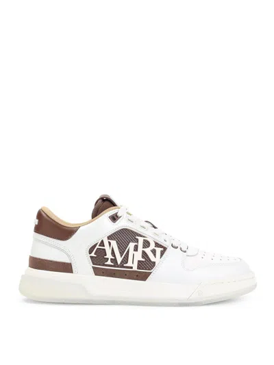 Amiri Men 'classic Low' White Sneaker With Maxi Logo On The Side And Tone-on-tone Ma Quad Motif In L In Multi