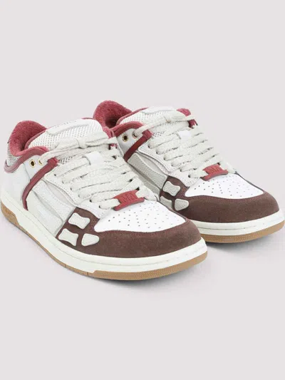 Amiri Brown Xl Skel Top Low Cow Leather Sneakers In Multi