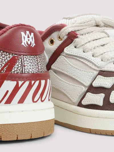 Amiri Brown Xl Skel Top Low Cow Leather Sneakers In Multi