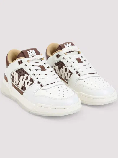 Amiri Men 'classic Low' White Sneaker With Maxi Logo On The Side And Tone-on-tone Ma Quad Motif In L In Multi