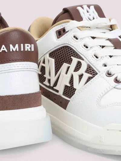 Amiri Men 'classic Low' White Sneaker With Maxi Logo On The Side And Tone-on-tone Ma Quad Motif In L In Multi