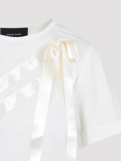 Simone Rocha Bow Sash Easy T-shirt In White
