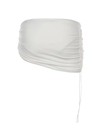 Christopher Esber Orbit Ruched Bikini Bottoms In White