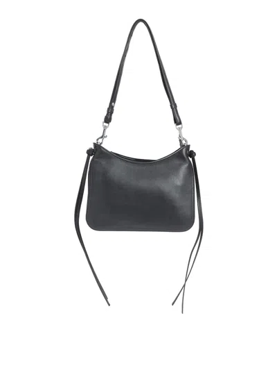 Phoebe Philo Black Silver Gig Small Suede Leather Shoulder Bag In Black