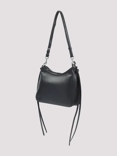 Phoebe Philo Black Silver Gig Small Suede Leather Shoulder Bag In Black