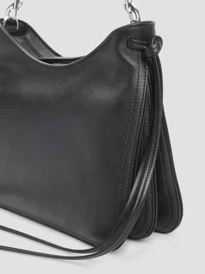 Phoebe Philo Black Silver Gig Small Suede Leather Shoulder Bag In Black