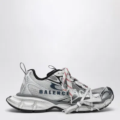 Balenciaga 3xl Split Logo Nylon And Mesh Sneakers In Gray