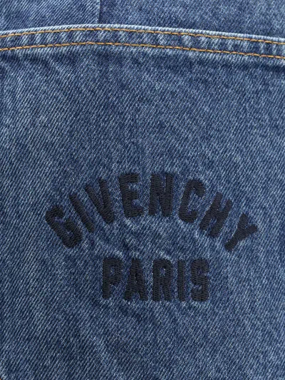 Givenchy Denim Skirt Featuring Belt Loops Pockets Stitching In Blue