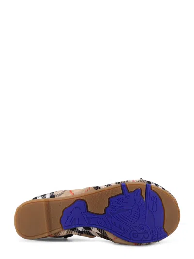 Burberry Women Fawn Ballerinas With Traditional Check Motif In Multi