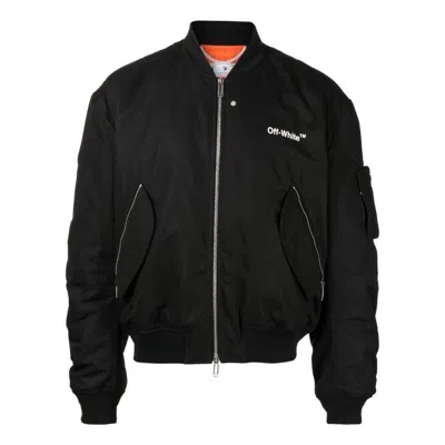 Off-white Diagonal Tab Bomber Jacket In Black