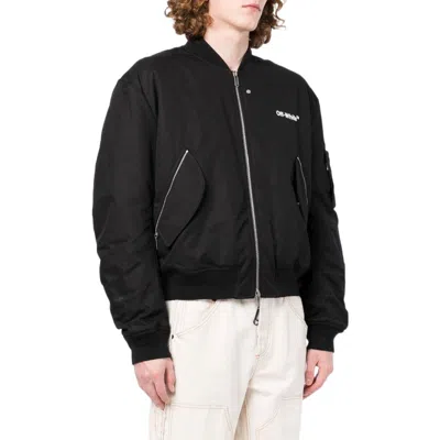 Off-white Diagonal Tab Bomber Jacket In Black