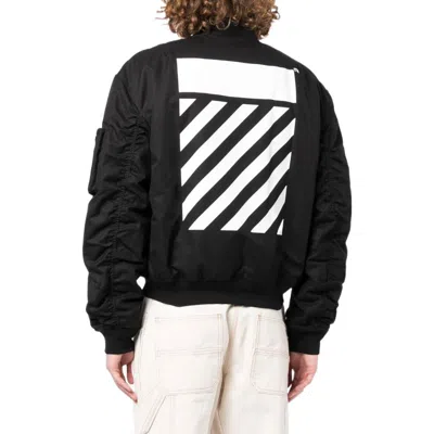 Off-white Diagonal Tab Bomber Jacket In Black