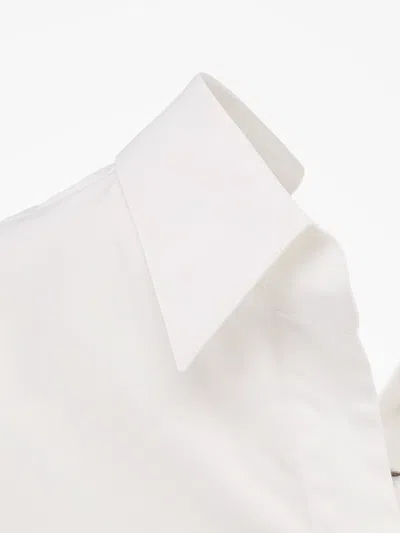 Givenchy Womens White Slashed Open-collar Cotton Shirt In White