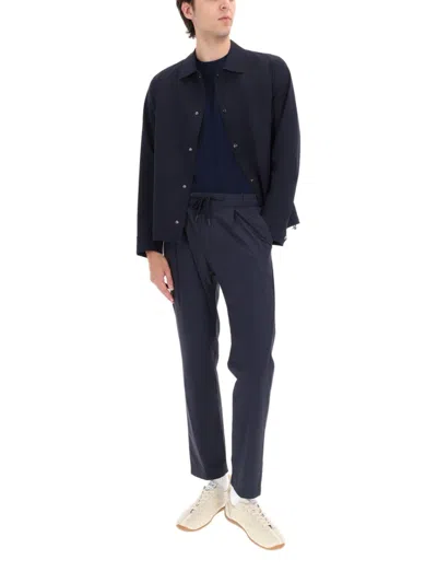 Herno Collared Jacket Long Sleeves Front Pockets In Blue