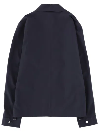 Herno Collared Jacket Long Sleeves Front Pockets In Blue