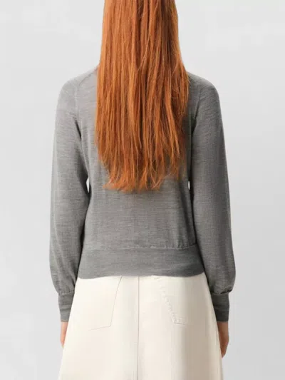 Ami Alexandre Mattiussi Grey Wool Crewneck Ami De Coeur Cardigan Grey In Gray