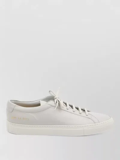 Common Projects Suede Low Profile Sneakers With Rubber Sole In White