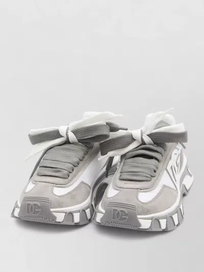 Dolce & Gabbana Dg Country Road Sneaker In Leather And Fabric In Multi