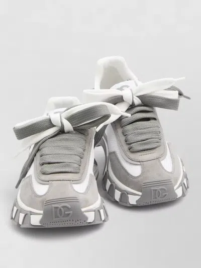 Dolce & Gabbana Dg Country Road Sneaker In Leather And Fabric In Multi