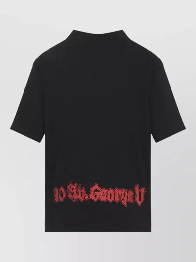 Balenciaga Medium Fit Graphic Crew Neck T Shirt In Blue
