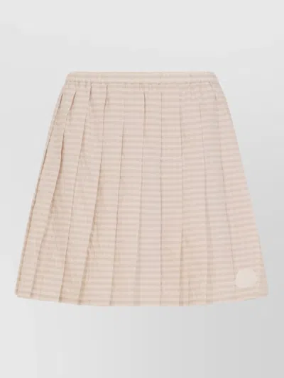 Moncler Checked Pleated Mid Rise Cotton Polyester Skirt In Pattern