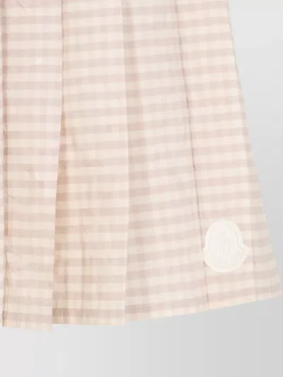 Moncler Checked Pleated Mid Rise Cotton Polyester Skirt In Pattern