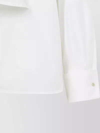 Max Mara Off-the-shoulder Tie-detailed Gathered Cotton-poplin Blouse In White