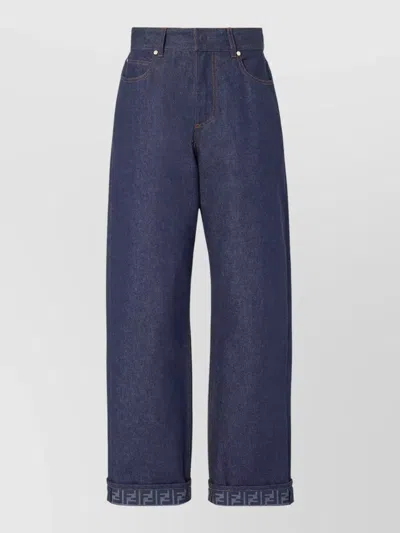 Fendi Long Jeans In Blue