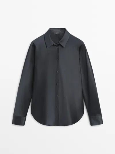Massimo Dutti Camisa Fluida Satinada In Multi