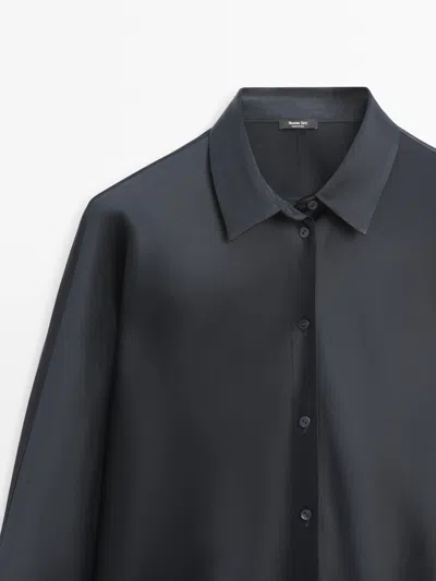 Massimo Dutti Camisa Fluida Satinada In Multi