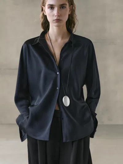 Massimo Dutti Camisa Fluida Satinada In Multi