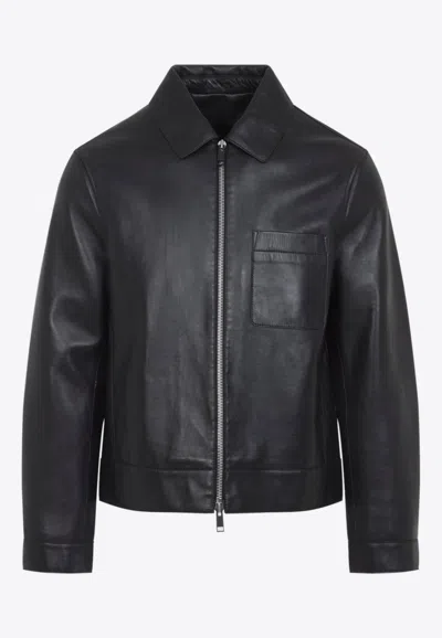 Yves Salomon Black Solid Jacket In Black