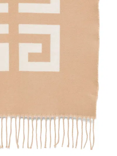 Givenchy Two Tone Scarf Featuring Fringe Detail In Brown