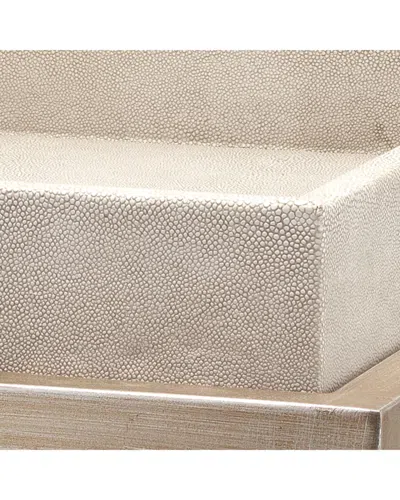 Jamie Young Jax Faux Shagreen Side Table In Brown