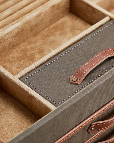 Wolf Vegan Leather Ida Trunk Jewellery Box In Green