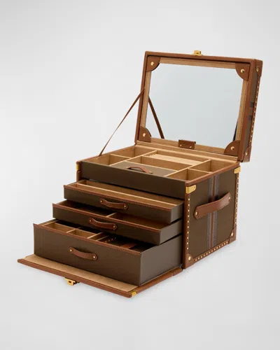 Wolf Vegan Leather Ida Trunk Jewellery Box In Green