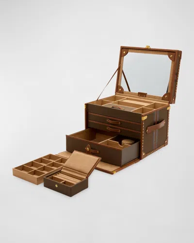 Wolf Vegan Leather Ida Trunk Jewellery Box In Green