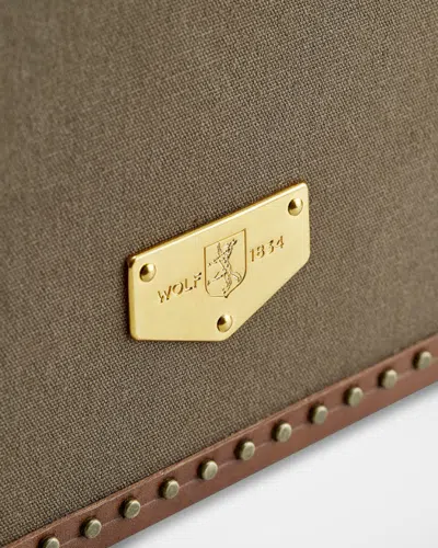 Wolf Vegan Leather Ida Trunk Jewellery Box In Green