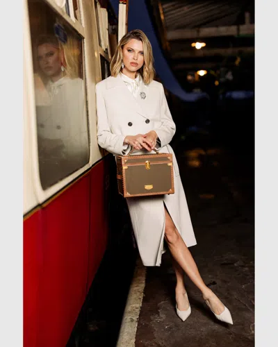 Wolf Vegan Leather Ida Trunk Jewellery Box In Green