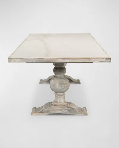 Sarreid Rectangular Faux Marble Dining Table In Gray