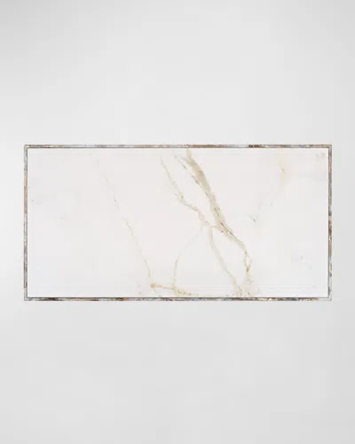 Sarreid Rectangular Faux Marble Dining Table In Gray