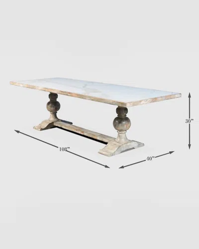 Sarreid Rectangular Faux Marble Dining Table In Gray