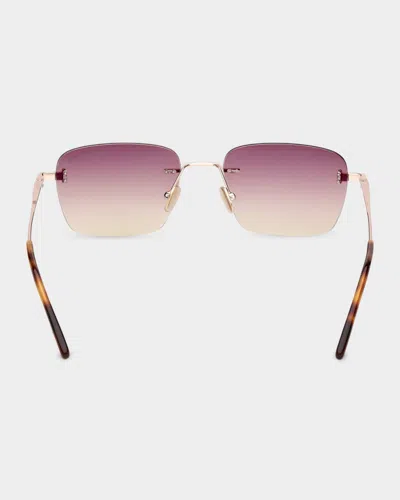 Tom Ford Jake 54mm Gradient Rectangular Sunglasses In Gold