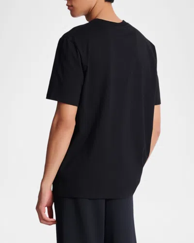 Balmain Black Cotton Crewneck T-shirt With Logo