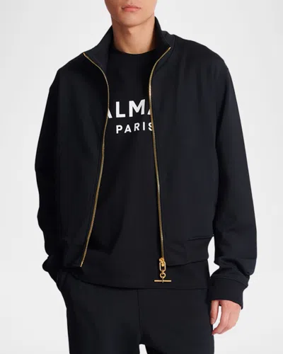 Balmain Black Cotton Crewneck T-shirt With Logo