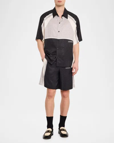 Amiri Quad Panel Side Stripe Tailored Shorts In Black