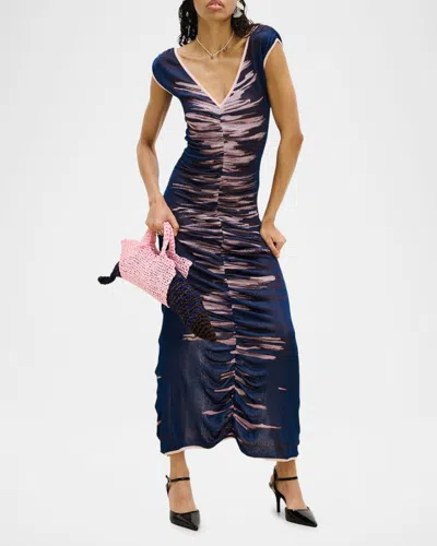 Ph5 Danio Ruched Open-back Maxi Dress In Multi