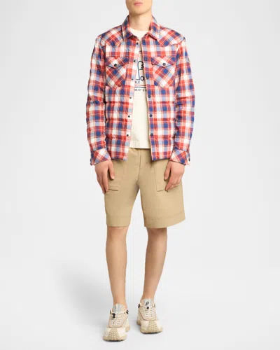 Moncler Grenoble Long Sleeved Check Patterned Jacket In Multi