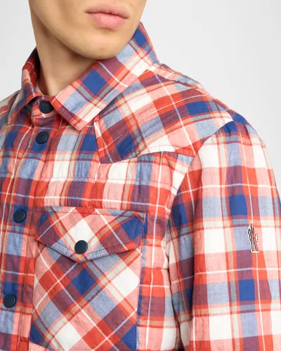 Moncler Grenoble Long Sleeved Check Patterned Jacket In Multi